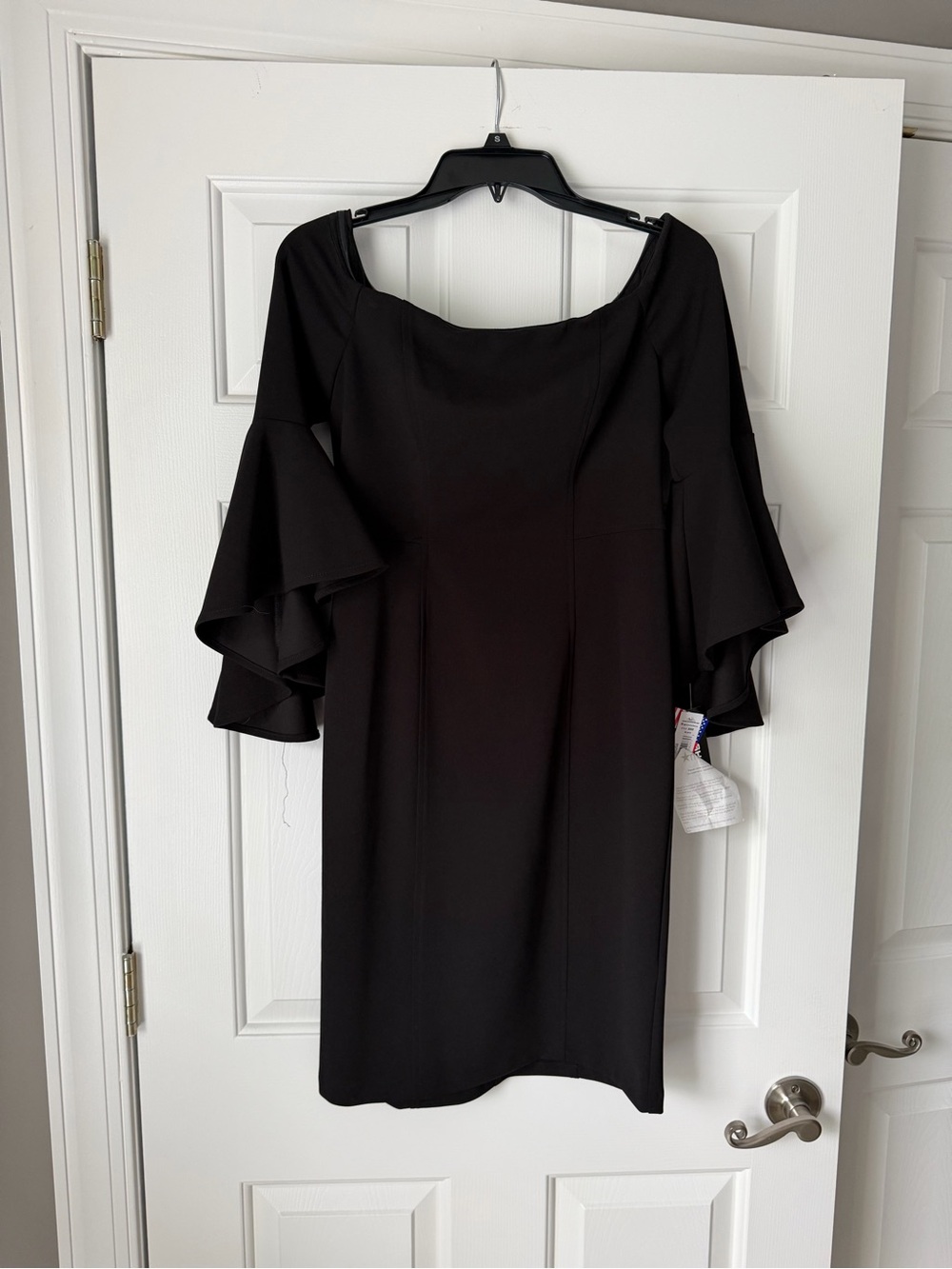 Black Ruffle Sleeve Women's Dress